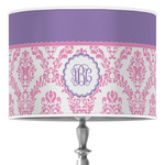 Pink, White & Purple Damask Drum Lamp Shade (Personalized)