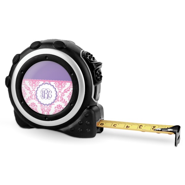 Custom Pink, White & Purple Damask Tape Measure - 16 Ft (Personalized)