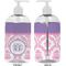 Pink, White & Purple Damask 16 oz Plastic Liquid Dispenser- Approval- White