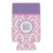 Pink, White & Purple Damask 16oz Can Sleeve - FRONT (flat)