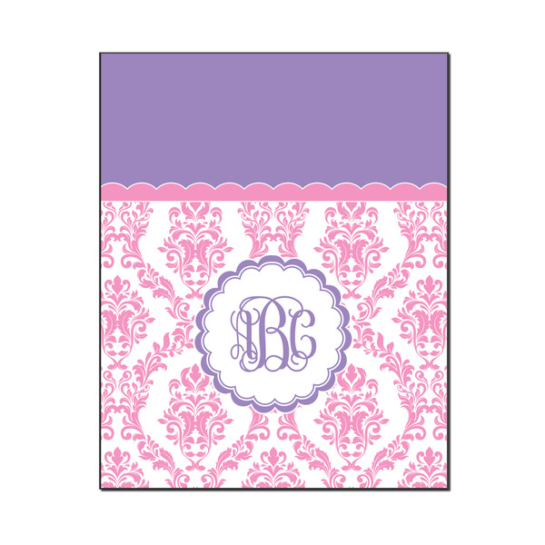 Custom Pink, White & Purple Damask Wood Print - 16x20 (Personalized)