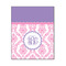 Pink, White & Purple Damask Wood Print - 16x20 (Personalized)