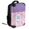 Pink, White & Purple Damask 18" Hard Shell Backpacks - ANGLED VIEW