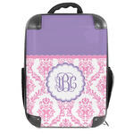 Pink, White & Purple Damask 18" Hard Shell Backpack (Personalized)