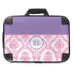 Pink, White & Purple Damask Hard Shell Briefcase - 18" (Personalized)