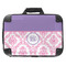 Pink, White & Purple Damask 18" Laptop Briefcase - FRONT