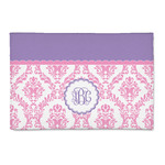 Pink, White & Purple Damask Patio Rug (Personalized)