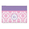 Pink, White & Purple Damask Patio Rug (Personalized)