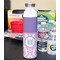 Pink, White & Purple Damask 20oz Water Bottles - Full Print - In Context
