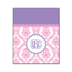 Pink, White & Purple Damask Wood Print - 20x24 (Personalized)