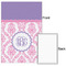 Pink, White & Purple Damask 20x30 - Matte Poster - Front & Back