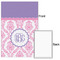 Pink, White & Purple Damask 24x36 - Matte Poster - Front & Back