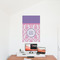 Pink, White & Purple Damask 24x36 - Matte Poster - On the Wall