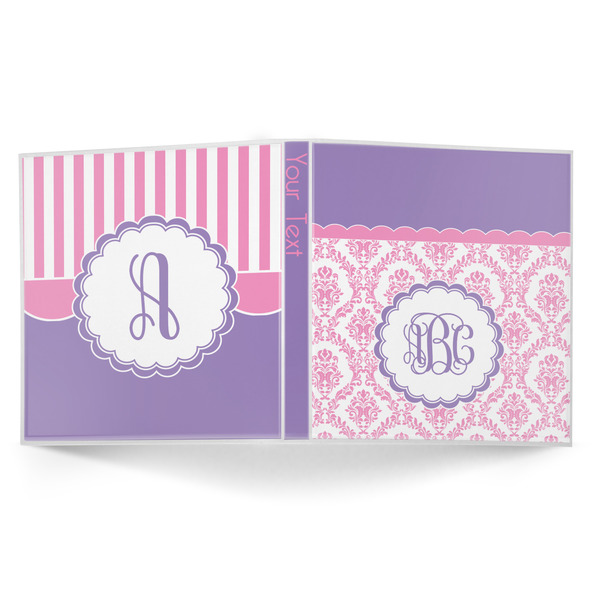 Pink, White & Purple Damask 3-Ring Binder Approval- 1in