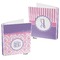 Pink, White & Purple Damask 3-Ring Binder Front and Back