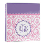 Pink, White & Purple Damask 3-Ring Binder - 1 inch (Personalized)
