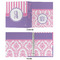 Pink, White & Purple Damask 3 Ring Binders - Full Wrap - 1" - APPROVAL