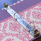 Pink, White & Purple Damask 3 Ring Binders - Full Wrap - 1" - DETAIL