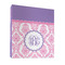 Pink, White & Purple Damask 3 Ring Binder - Full Wrap - 1" (Personalized)