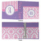 Pink, White & Purple Damask 3 Ring Binders - Full Wrap - 2" - APPROVAL