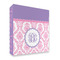 Pink, White & Purple Damask 3 Ring Binder - Full Wrap - 2" (Personalized)