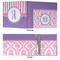 Pink, White & Purple Damask 3 Ring Binders - Full Wrap - 3" - APPROVAL