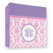 Pink, White & Purple Damask 3 Ring Binder - Full Wrap - 3" (Personalized)