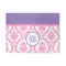 Pink, White & Purple Damask 5'x7' Patio Rug - Front/Main
