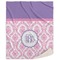 Pink, White & Purple Damask 50x60 Sherpa Blanket