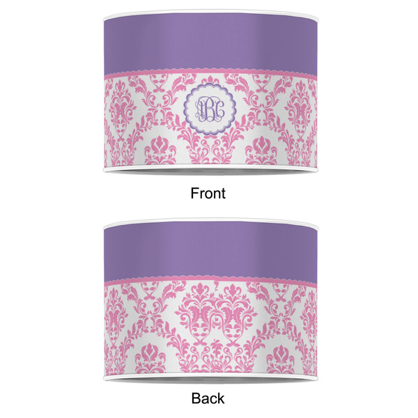 Pink, White & Purple Damask 8" Drum Lampshade - APPROVAL (Poly Film)