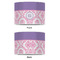 Pink, White & Purple Damask 8" Drum Lampshade - APPROVAL (Poly Film)