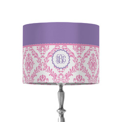 Pink, White & Purple Damask 8" Drum Lamp Shade - Fabric (Personalized)
