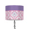 Pink, White & Purple Damask 8" Drum Lampshade - ON STAND (Fabric)