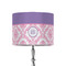 Pink, White & Purple Damask 8" Drum Lamp Shade - Fabric (Personalized)