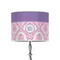 Pink, White & Purple Damask 8" Drum Lampshade - ON STAND (Poly Film)