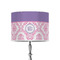 Pink, White & Purple Damask 8" Drum Lamp Shade - Poly-film (Personalized)