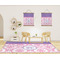 Pink, White & Purple Damask 8'x10' Indoor Area Rugs - IN CONTEXT