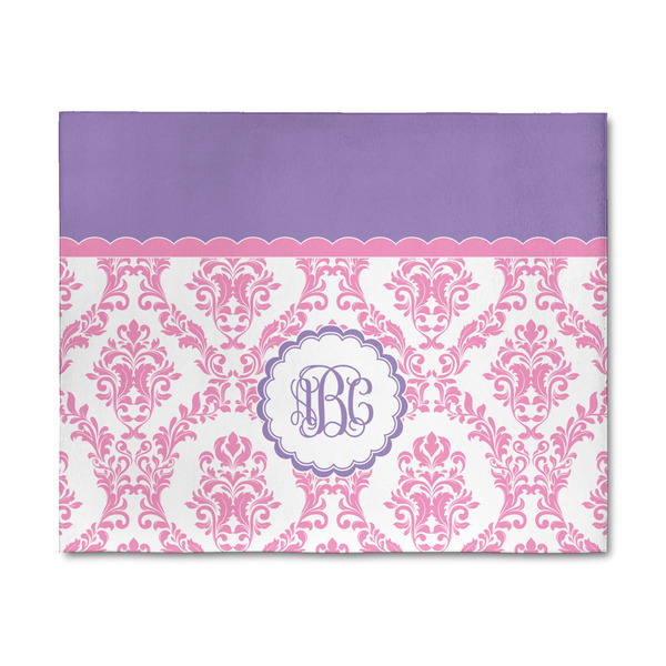 Custom Pink, White & Purple Damask 8' x 10' Patio Rug (Personalized)