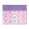 Pink, White & Purple Damask 8'x10' Patio Rug - Front/Main