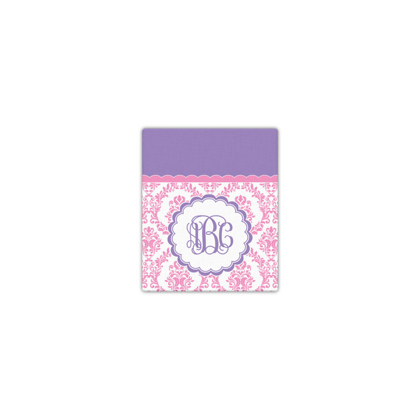 Custom Pink, White & Purple Damask Canvas Print - 8x10 (Personalized)
