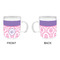 Pink, White & Purple Damask Acrylic Kids Mug (Personalized) - APPROVAL