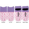 Pink, White & Purple Damask Adult Ankle Socks - Double Pair - Front and Back - Apvl