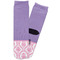 Pink, White & Purple Damask Adult Crew Socks - Single Pair - Front and Back