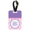 Pink, White & Purple Damask Aluminum Luggage Tag (Personalized)
