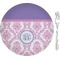 Pink, White & Purple Damask Appetizer / Dessert Plate