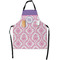 Pink, White & Purple Damask Apron With Pockets w/ Monogram