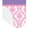 Pink, White & Purple Damask Baby Bib - AFT detail