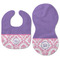 Pink, White & Purple Damask Baby Bib & Burp Set - Approval (new bib & burp)