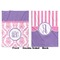 Pink, White & Purple Damask Baby Blanket (Double Sided - Printed Front and Back)