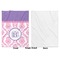 Pink, White & Purple Damask Baby Blanket (Single Side - Printed Front, White Back)